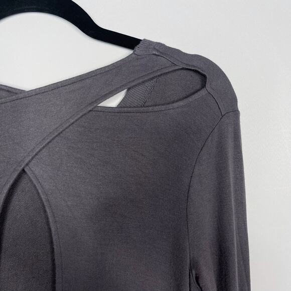 Athleta XSmall Gray Coaster Go To Sweatshirt Cutout Tunic Pullover Modal Stretch - Picture 6 of 12